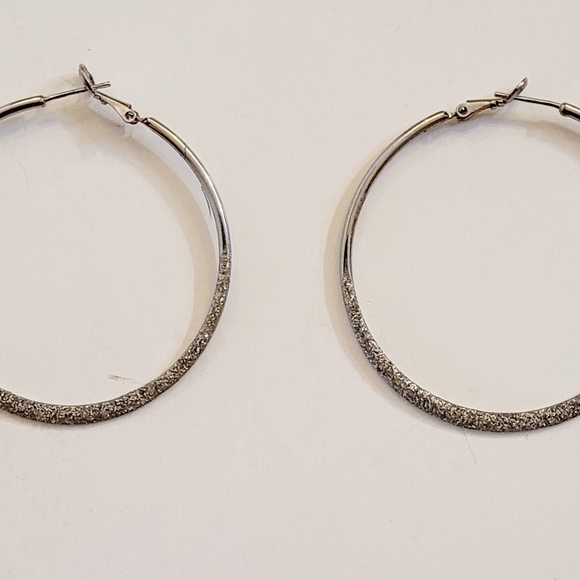 Silver/Sparkle hoops - Picture 6 of 8